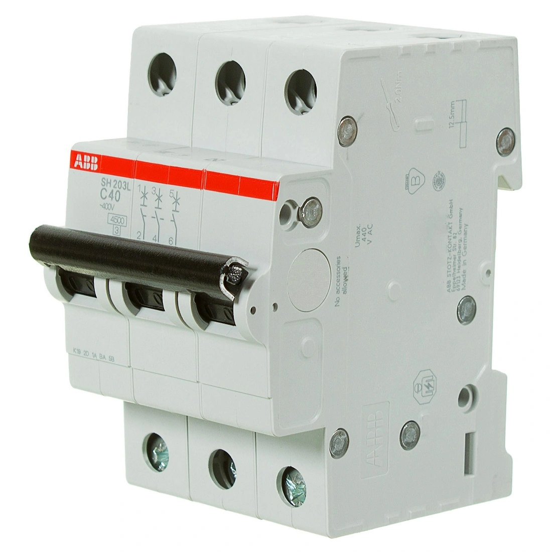 Автоматический выключатель ABB SH203L C10, 3P (10А; 4,5kA), 2CDS243001R0104 купить в отделе Автоматы 3-полюсные магазина Экономстрой