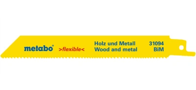 Пилки для сабельной пилы Metabo 631094000 для SSE 1100, H+M, flexible, 150x0,9 мм (2 шт)