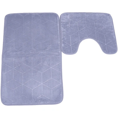 Комплект ковриков для ванной комнаты Blabar Diamant, микрофибра, 50х80 см, 40х50 см, серый купить в отделе магазина Экономстрой