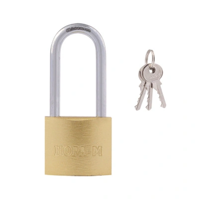 Замок навесной Нора-М, ЗН-810дд, с длинной дужкой, латунь, 38 мм купить в отделе магазина Экономстрой
