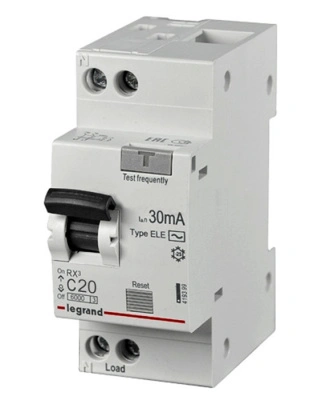 Дифференциальный автомат Legrand (АВДТ), 1P+N, 20А, C, 6 kA, 30 мA, тип AC, RX3 купить в отделе магазина Экономстрой