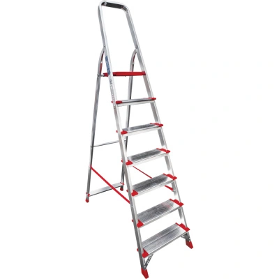Профессиональная стремянка Новая Высота, алюминиевая, 1x7 ступеней, 130 мм купить в отделе магазина Экономстрой