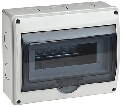 Бокс распределительный RUVinil ТУСО (IP65), ОП, 10 модулей, серый, с прозрачной дверцей, 250х200х107 мм купить в отделе магазина Экономстрой