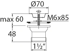 Выпуск Элит с нержавеющей чашкой 70 мм 1 1/2" 30980641