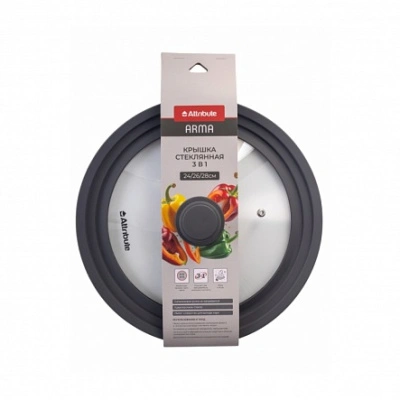 Крышка стеклянная из жаропрочного стекла 3 в 1 Attribute Arma ALA003, 24х26х28 см купить в отделе магазина Экономстрой