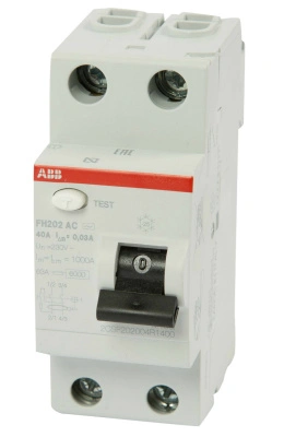 Устройство защитного отключения (УЗО) ABB FH202, 2P, 40А, 30мA, тип AC, 2CSF202004R1400