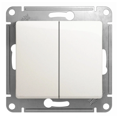 Выключатель Schneider Electric, Glossa, 2 клавишный, белый