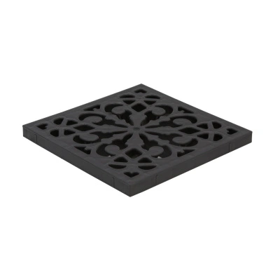 Решетка к дождеприемнику ECOTECK LITE пластиковая, декоративная, 300х300 мм (А15) черный