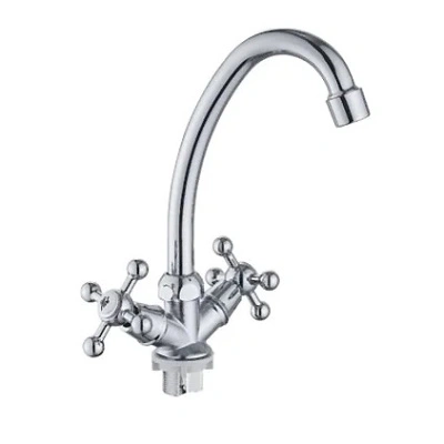 Смеситель для кухни Gota Rocio с высоким изливом и 2-мя рукоятками, без подводки, хром (арт. 125230-GR) купить в отделе магазина Экономстрой