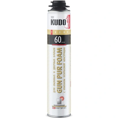 Пена монтажная профи Kudo Trend Window 60, для монтажа оконных и дверных блоков, 1 л