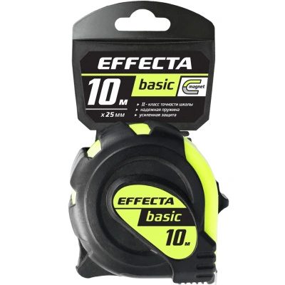 Рулетка с магнитом Effecta Basic, 3 стопа, 10 м х 25 мм