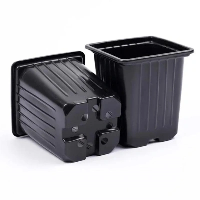 Горшок для рассады квадратный, 0,55 л, 9х9х10 см (черный) купить в отделе магазина Экономстрой