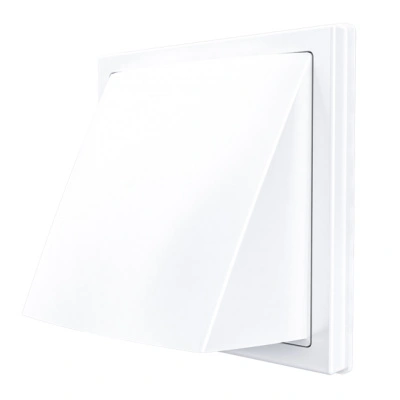 Выход стенной  вытяжной с обратным клапаном 150х150 с фланцем D100, ASA, бел купить в отделе магазина Экономстрой