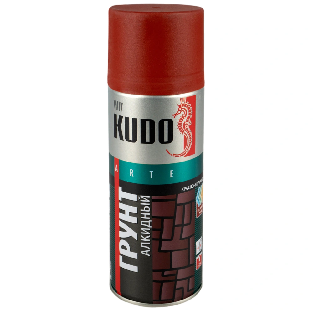 Грунт аэрозольный алкидный универсальный Kudo KU-2002, красно-коричневый, 520 мл купить в отделе Аэрозольные магазина Экономстрой