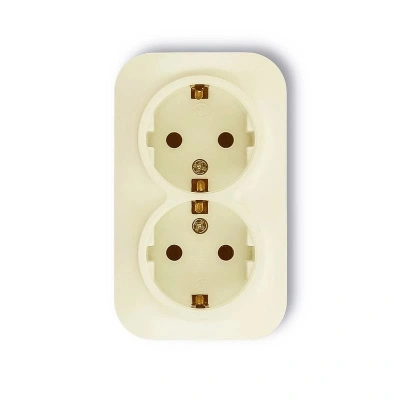 Розетка 2-местная с заземлением TOKOV ELECTRIC, 16А, IP20, 250В, бежевая купить в отделе магазина Экономстрой