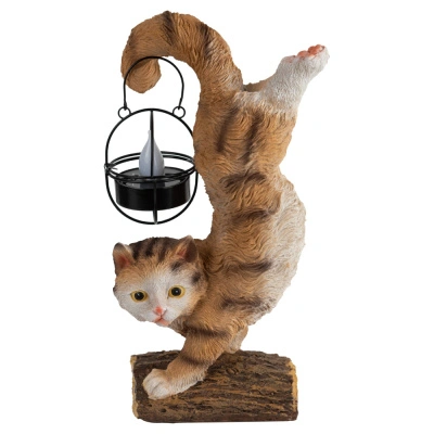 Садовый светильник Кот Акробат, на солнечной батарее, полистоун, 37 см купить в отделе магазина Экономстрой