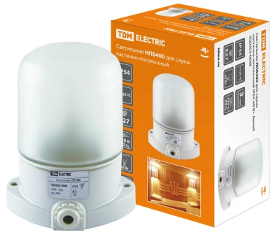 Светильник для сауны IP54 60W Е27 ТДМ НПБ400, 135х110 мм, белый, SQ0303-0048