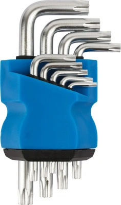 Набор ключей имбусовых Т10-Т50 "звездочки" набор 9 штук в пластиковом держателе 64030М купить в отделе магазина Экономстрой