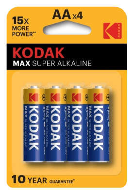 Батарейка щелочная Kodak Max Super Alkaline LR6-4BL / АА, 1,5V (4 шт) купить в отделе магазина Экономстрой