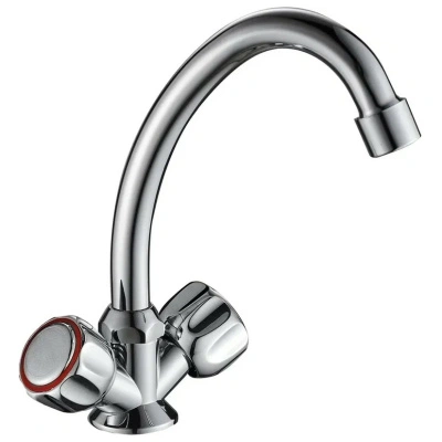 Смеситель для кухни Gota Rocio Orio с высоким изливом и 2-мя рукоятками, хром (арт. 342310-GOTA) купить в отделе магазина Экономстрой