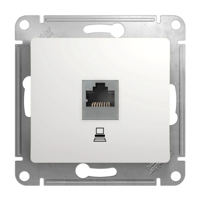 Розетка компьютерная Schneider Electric, Glossa, RJ45, категория 5е, белая