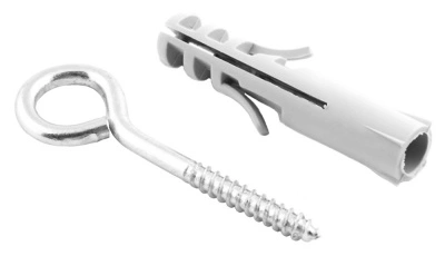 Крюк-кольцо Стройбат с дюбелем, оцинкованный, 6 мм (6 шт) купить в отделе магазина Экономстрой