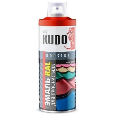 Краска аэрозольная алкидная для металлочерепицы и профнастила Kudo KU-07024R (серый графит; RAL 7024), 520 мл