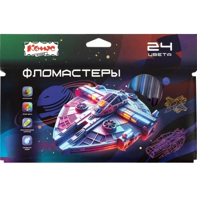 Фломастеры Комус Класс Star way, 24 цвета, вентилируемый колпачок, смываемые купить в отделе магазина Экономстрой