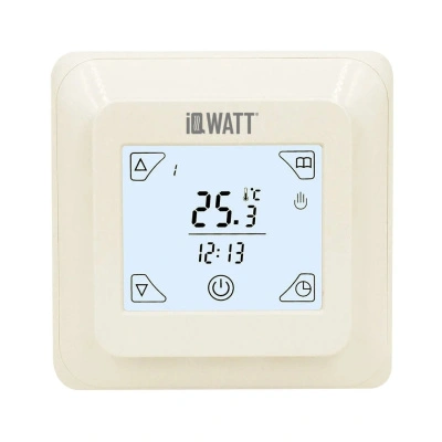 Терморегулятор IQ Thermostat TS, программируемый, с сенсорным дисплеем, слоновая кость