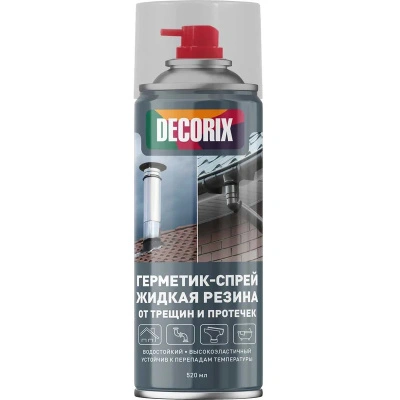 Герметик-спрей жидкая резина от трещин и протечек высокоэластичный Decorix, 520 мл, полупрозрачный, 0126-04 DX купить в отделе магазина Экономстрой