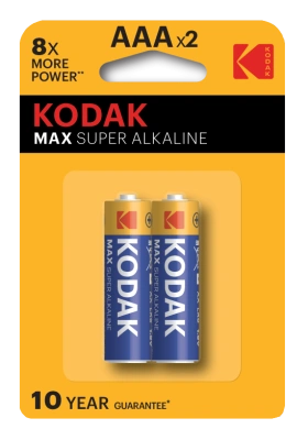 Батарейка щелочная Kodak Max Super Alkaline LR03-2BL  / ААА, 1,5V (2 шт) купить в отделе магазина Экономстрой