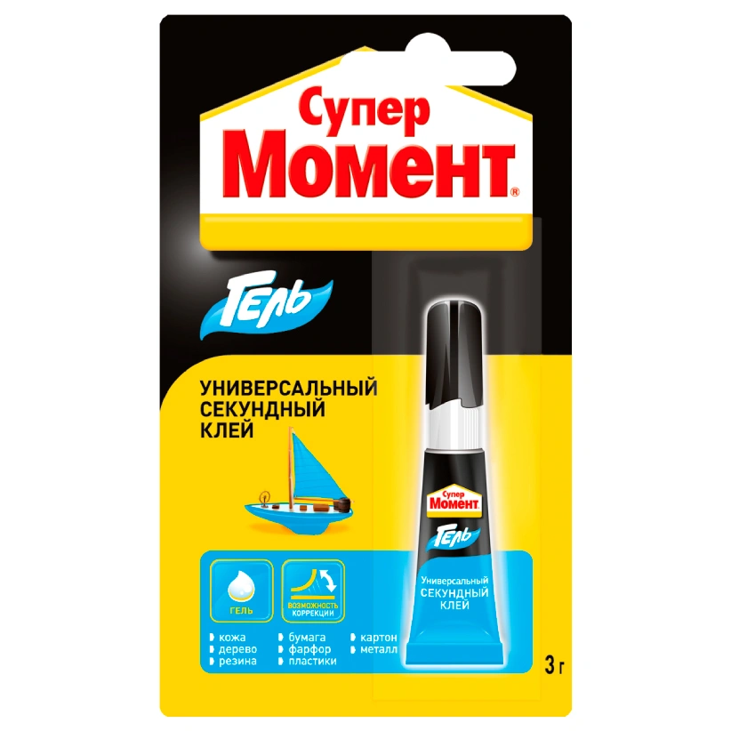 Супер-клей Момент, гель универсальный, 3 г купить в Москве: цена, характеристики