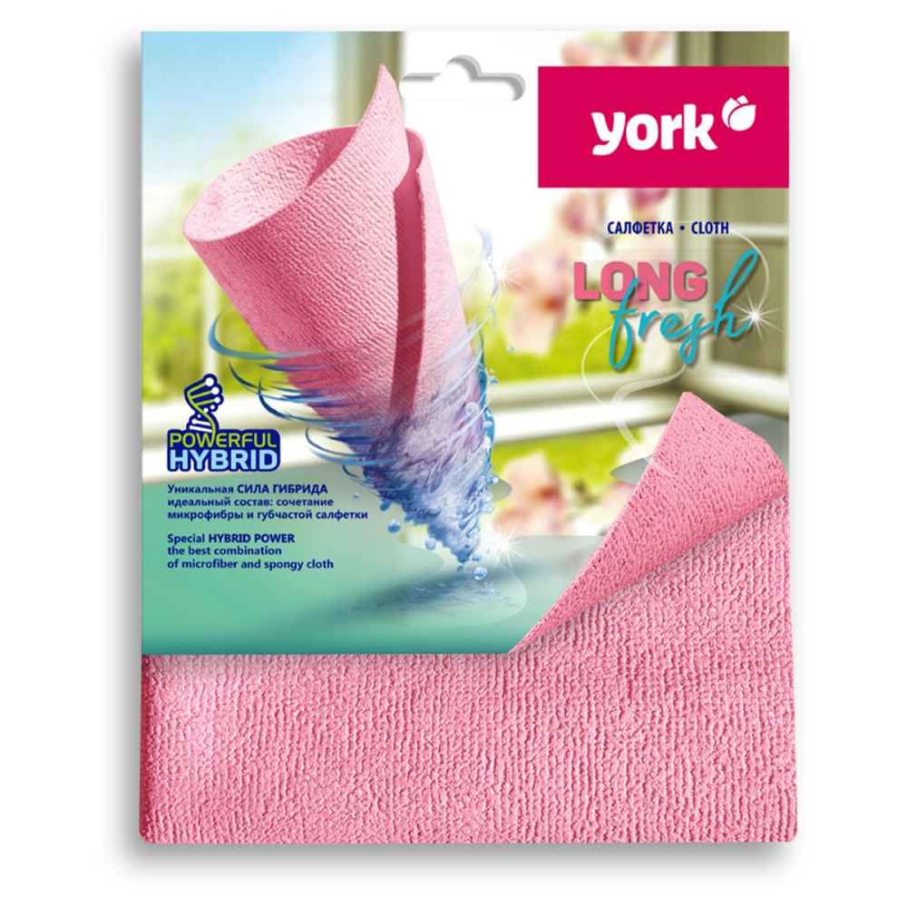 Салфетка из микрофибры York ЛонгФреш, 30х35 см купить в отделе Губки, салфетки, тряпки, щетки магазина Экономстрой
