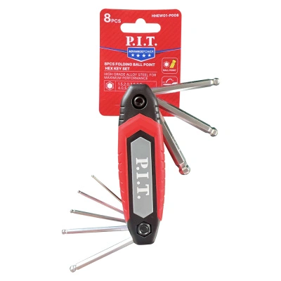 Набор шестигранных ключей P.I.T. (8 шт, складные, в корпусе, HEX с шаром, Cr-V), HHEW01-P008 купить в отделе магазина Экономстрой
