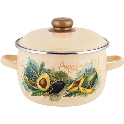 Кастрюля эмалированная сферическая Appetite Avocado 1MC221P, индукция, 5,5 л