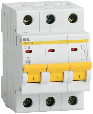 Автоматический выключатель IEK ВА47-29, 3P (6А; 4,5kA), MVA20-3-006-C
