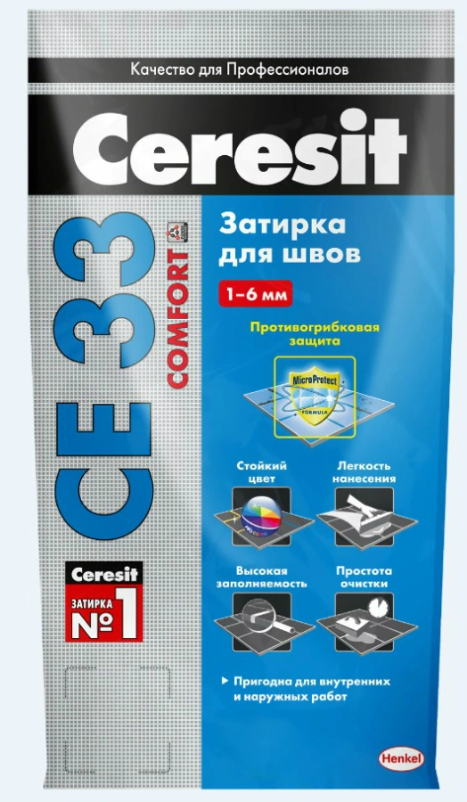 картинка Затирка Ceresit CE 33 Comfort №01, белая, 2 кг от магазина Экономстрой