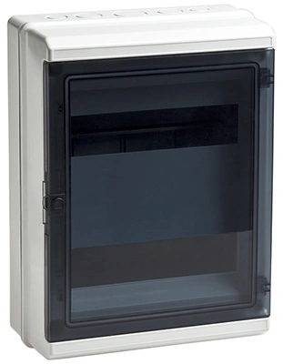 Бокс распределительный RUVinil ТУСО (IP55), ОП, 24 модуля, серый, с прозрачной дверцей, 300х275х135 мм купить в отделе магазина Экономстрой