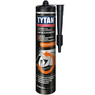 Герметик каучуковый для кровли, фасадов, водостоков Tytan, прозрачный, 310 мл