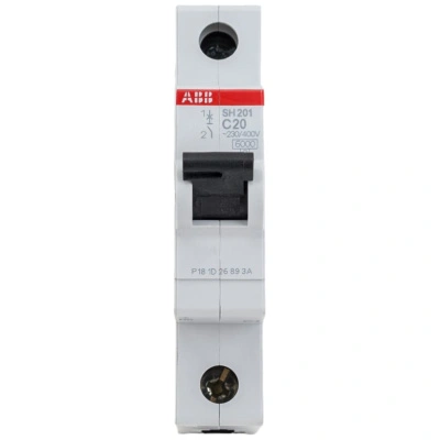 Автоматический выключатель ABB SH201 C20, 1P (20А; 6kA), 2CDS211001R0204