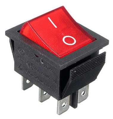Выключатель клавишный 250 V 15 А (6с) ON-ON красный с подсветкой (RWB-506, SC-767) купить в отделе магазина Экономстрой