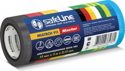 Изолента ПВХ Safeline 15мм х 5м комлект 7 цветов