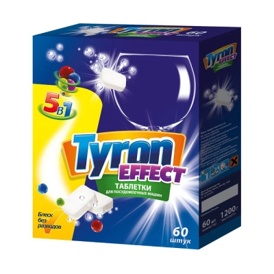 Таблетки для посудомоечных машин Tyron Effect 5 в 1, 60 шт купить в отделе магазина Экономстрой