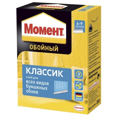Клей для бумажных обоев Момент, Классик, универсальный, 200 г