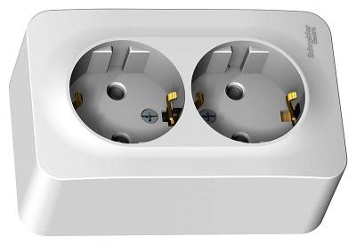 Розетка 2-х местная, с заземлением, открытой установки, 16А 250В Белая BLANCA Schneider Electric (BLNRA010211) купить в отделе магазина Экономстрой