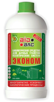 Биологическое средство для дачных туалетов и септических систем, 1 л BIOBAC BB-V600