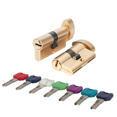 Цилиндровый механизм MaxPro7002Knob70mm(30+10+30) SSG сатиновое золото, 7 ключей, с вертушкой купить в отделе магазина Экономстрой