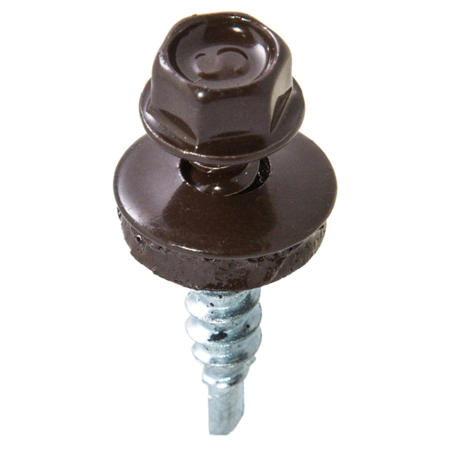 картинка Саморез кровельный RAL 8017, темно-коричневый, 4,8х28 мм (300 шт) от магазина Экономстрой