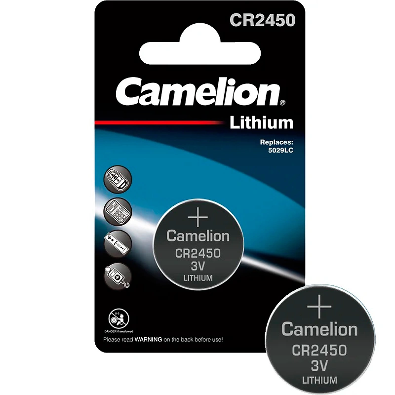 Батарейка литиевая Camelion CR2450 BL1, 3V (1 шт) купить в отделе Батарейки магазина Экономстрой