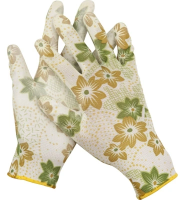 Перчатки GRINDA садовые, бело-зеленые, размер S 11293-S